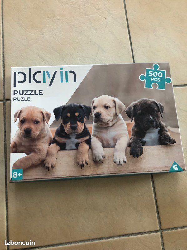 couverture de : Puzzle 500 pi&egrave;ces chiots