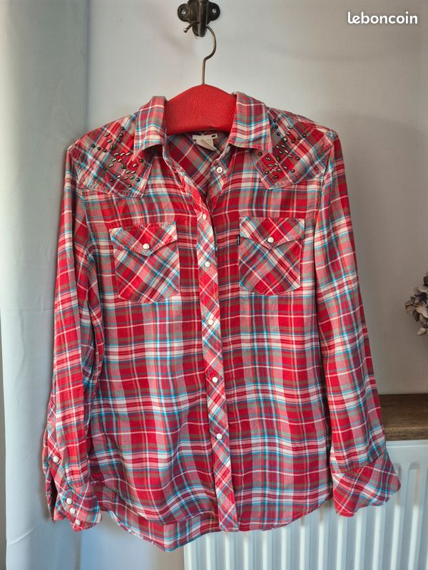 Chemise Levi’s Femme XS En Flanelle à Carreaux Bleue - Occasion Très Bon état