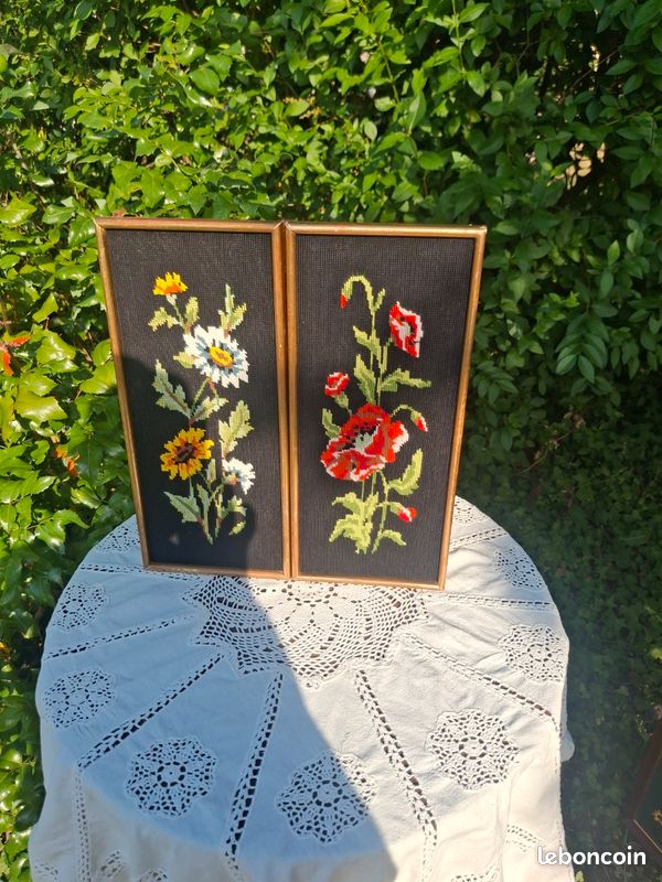 Lot de 2 canevas vintage (image 1)