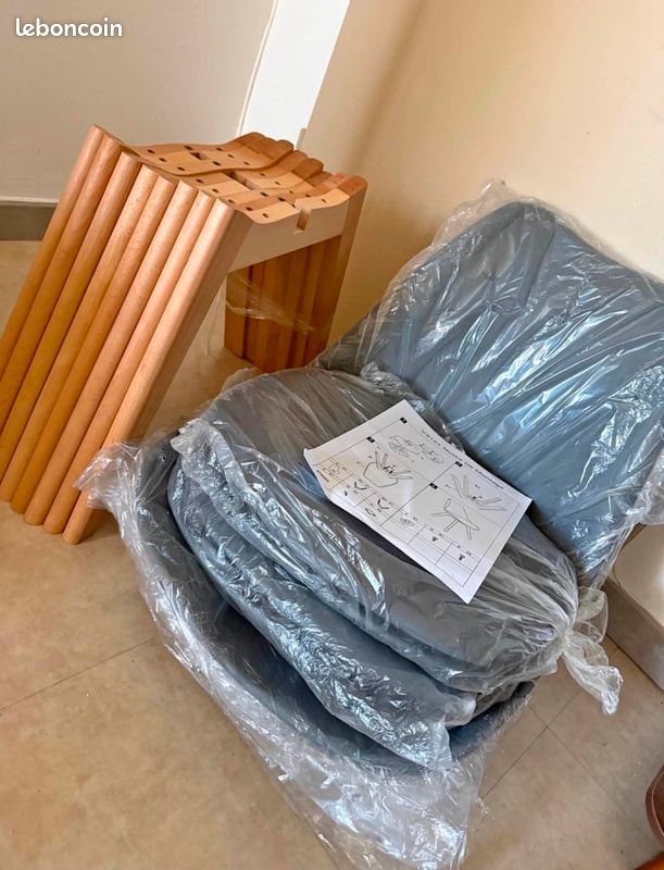 Chaise noir blanc gris neuves (image 5)
