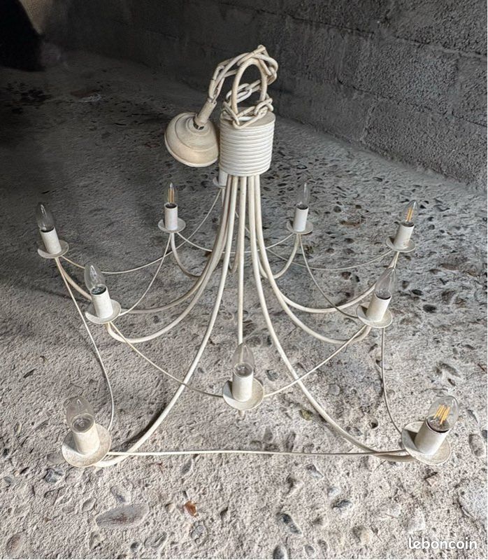 Lustre industriel en métal gris 4 lampes julie LP-35213532
