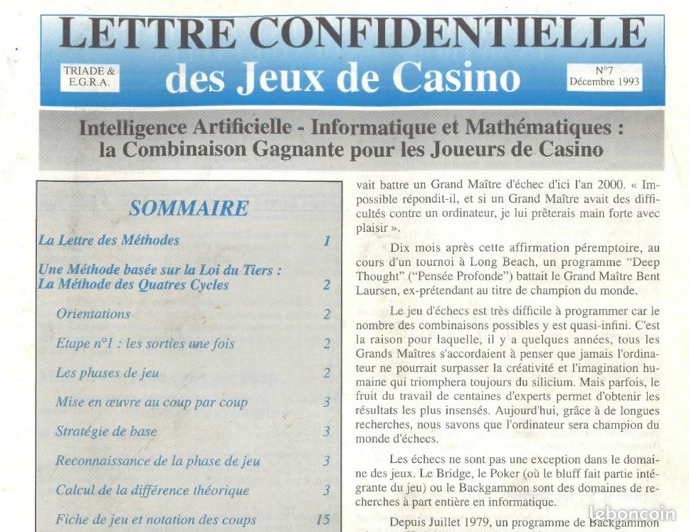 Lettres confidentielles des jeux de casino n°1 + 6 + 7 (image 3)