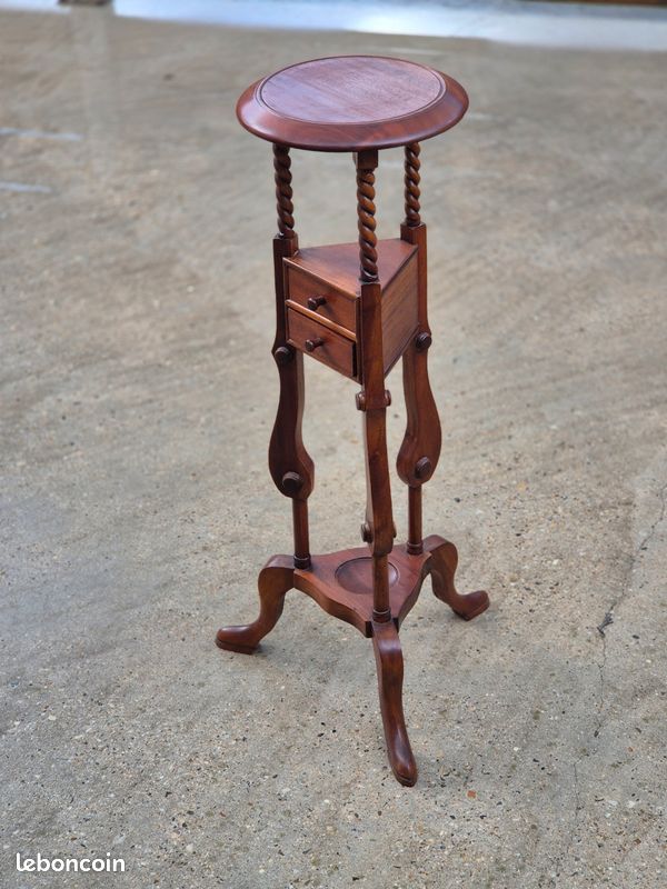 Paire de selettes colonne support en bois acajou bien lire l'annonce (image 5)