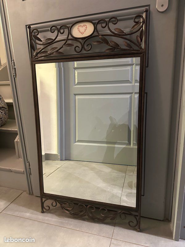 Miroir ancien fer forgé (image 1)
