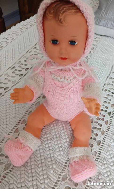 Poupon Baigneur Ancien sexué garçon SEBINO Italy 38 cm - Yeux bleus dormeurs