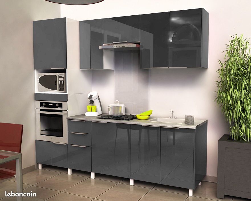 ✅ Meubles de cuisine laqués brillants direct usine pour pas cher ✅ (image 1)
