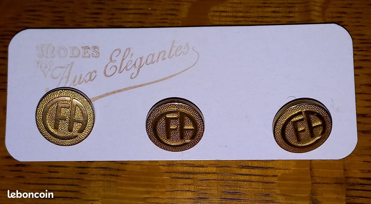Boutons métal doré CFA vintage (image 1)