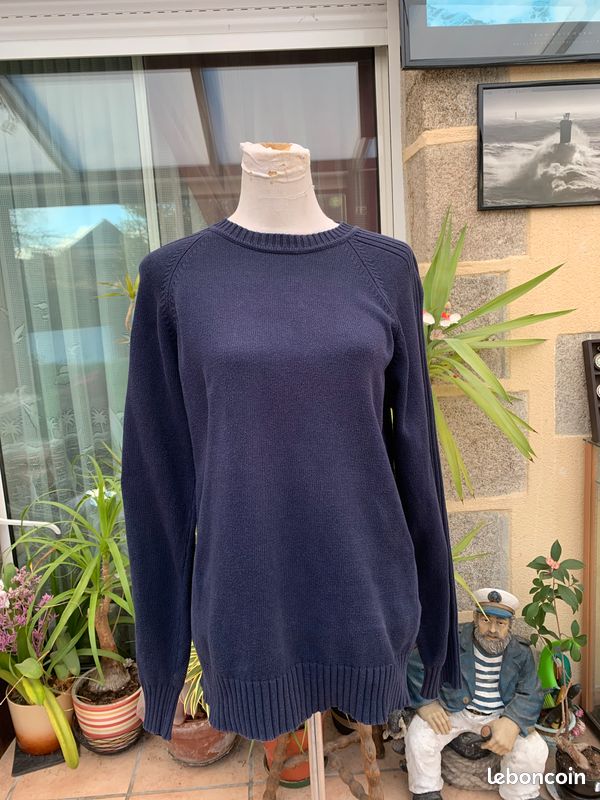 Pull Keaton Col Zippé Coton Cachemire homme Bleu Cobalt