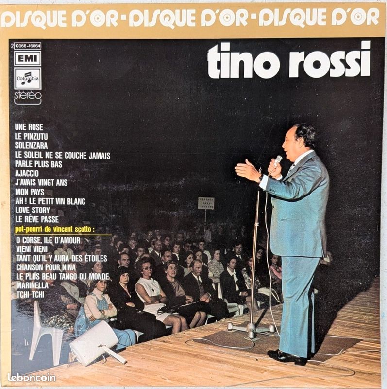 Vinyle 33 tours, Tino Rossi, disque d'or (image 1)