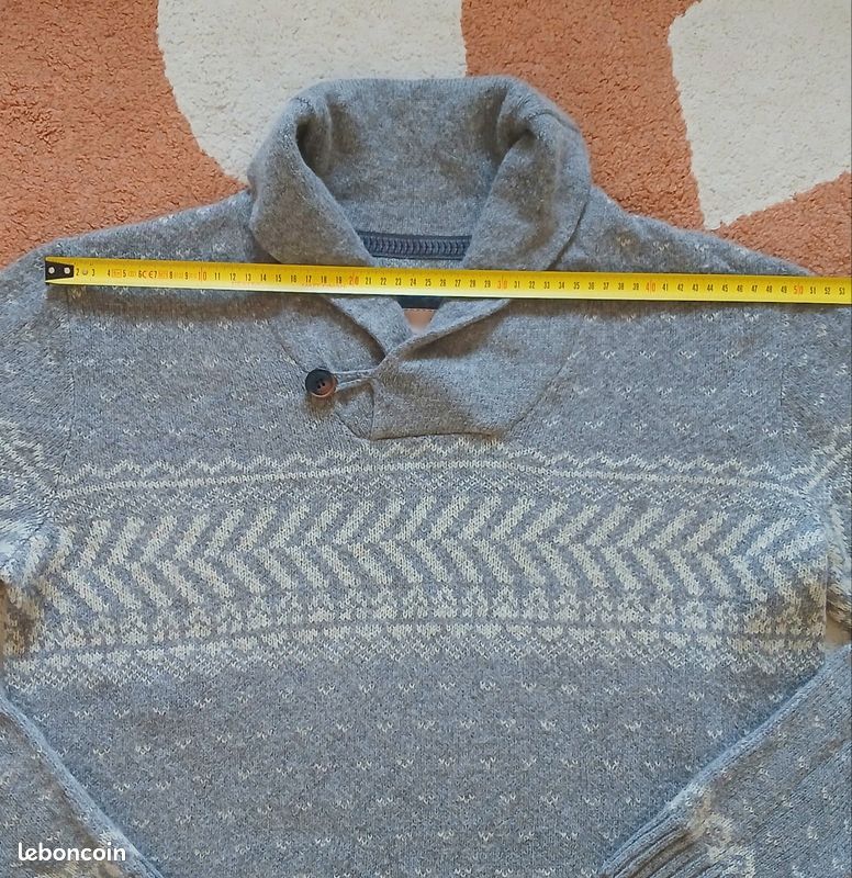 Pull Garçon Rocha John Rocha, Gris Rayé, Col V, Taille 11-12 Ans, En Acrylique