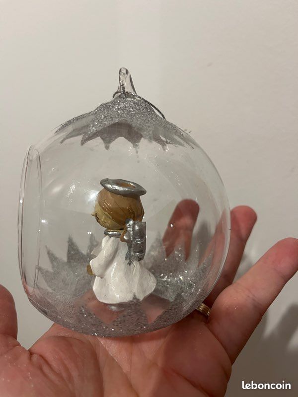 Boule De Noël En Bois Peint Ange - Décoration Peinte Par Golovanova - Neuf Sous Emballage