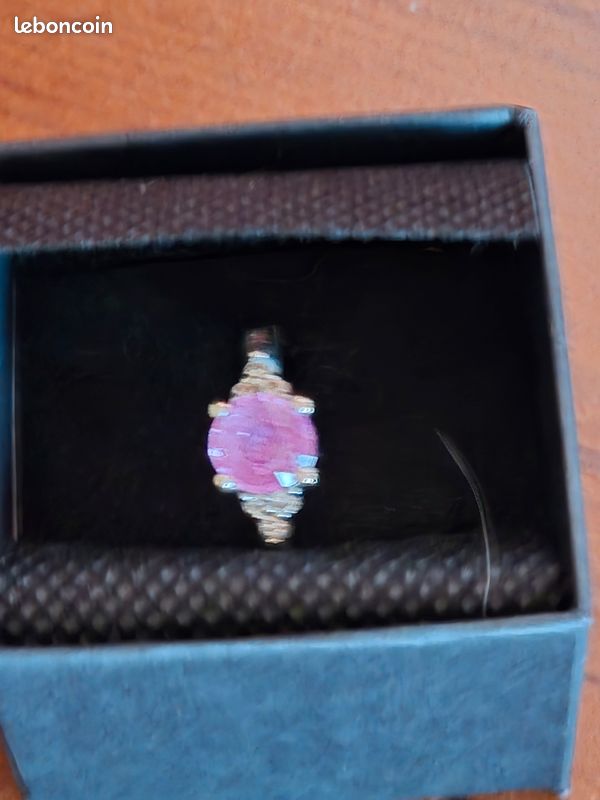 Bague Saphir rose et diamant or blanc taille 49 très peu portée gravée until the end of time (image 5)