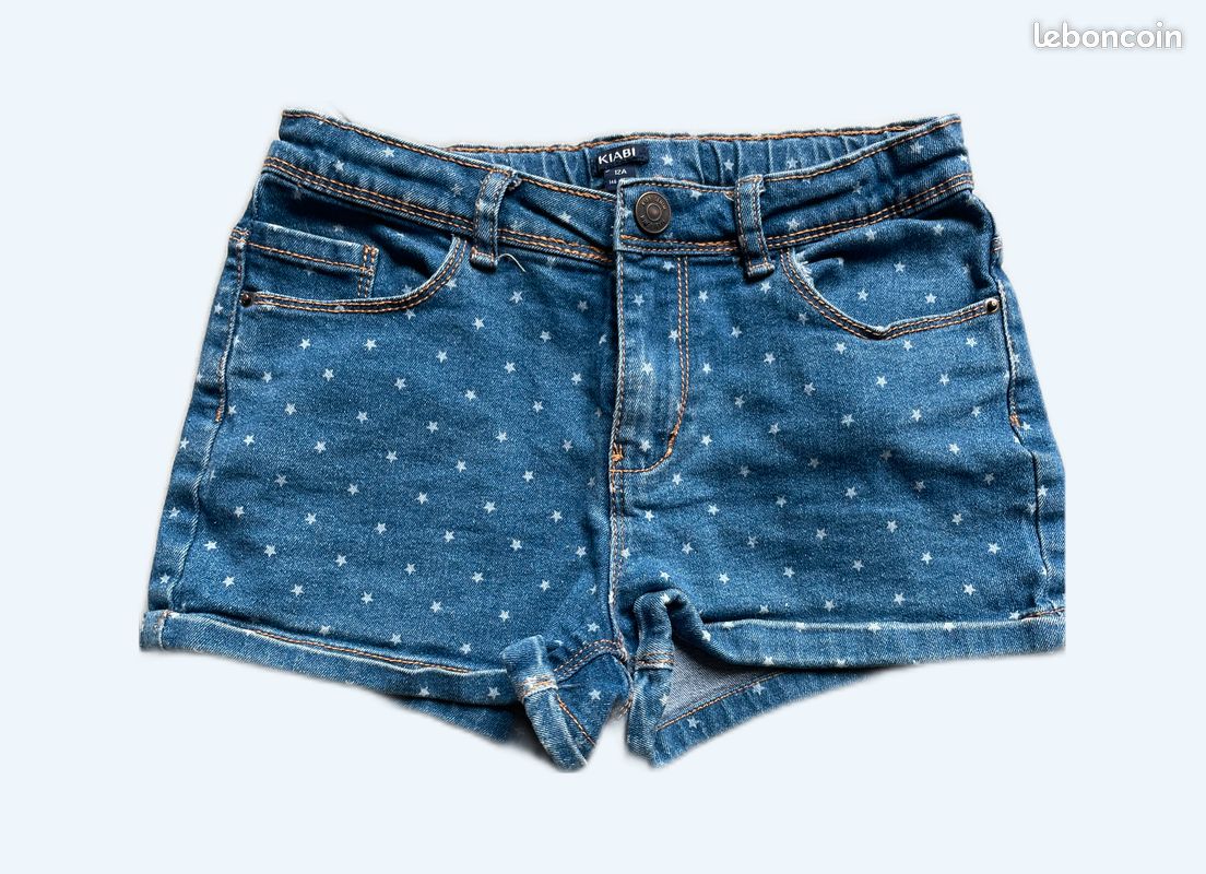 Short en jean motif étoiles Kiabi 12 ans parfait état (image 1)