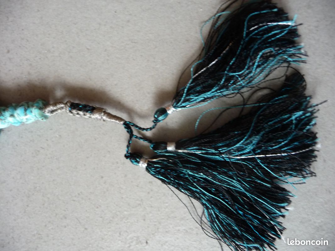 Chapelet musulman perles bleues en pierre naturelle (image 6)