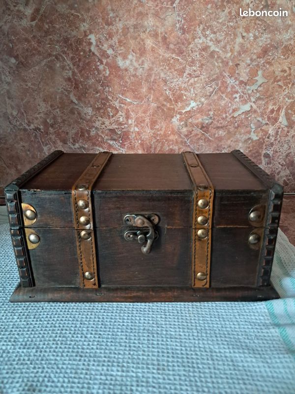 Coffre de Rangement Vintage Palette 65cm Marron