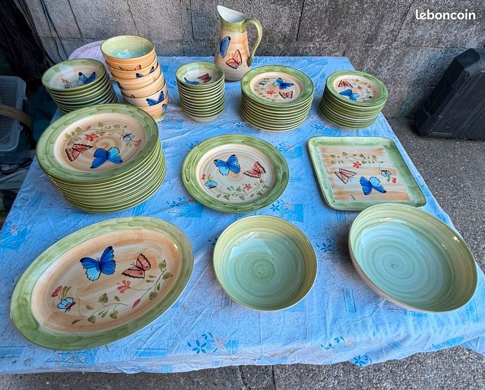 Lot vaisselles grès artisanal/vintage (image 1)