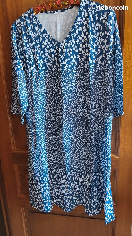 Robe Félino Bleu Marine Taille 42 Neuve Avec étiquettes - Coton Mixte - étiquetée 79€