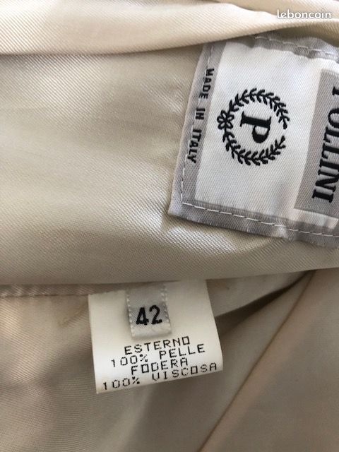 PYTHON veste cuir imprimé coloris métallisé marque POLLINI (image 5)