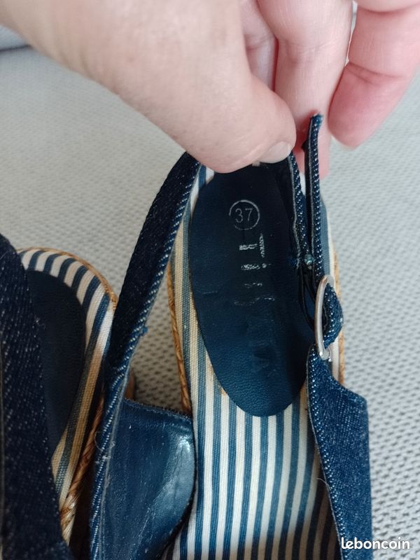 Chaussures compensées femme esprit jeans (image 3)