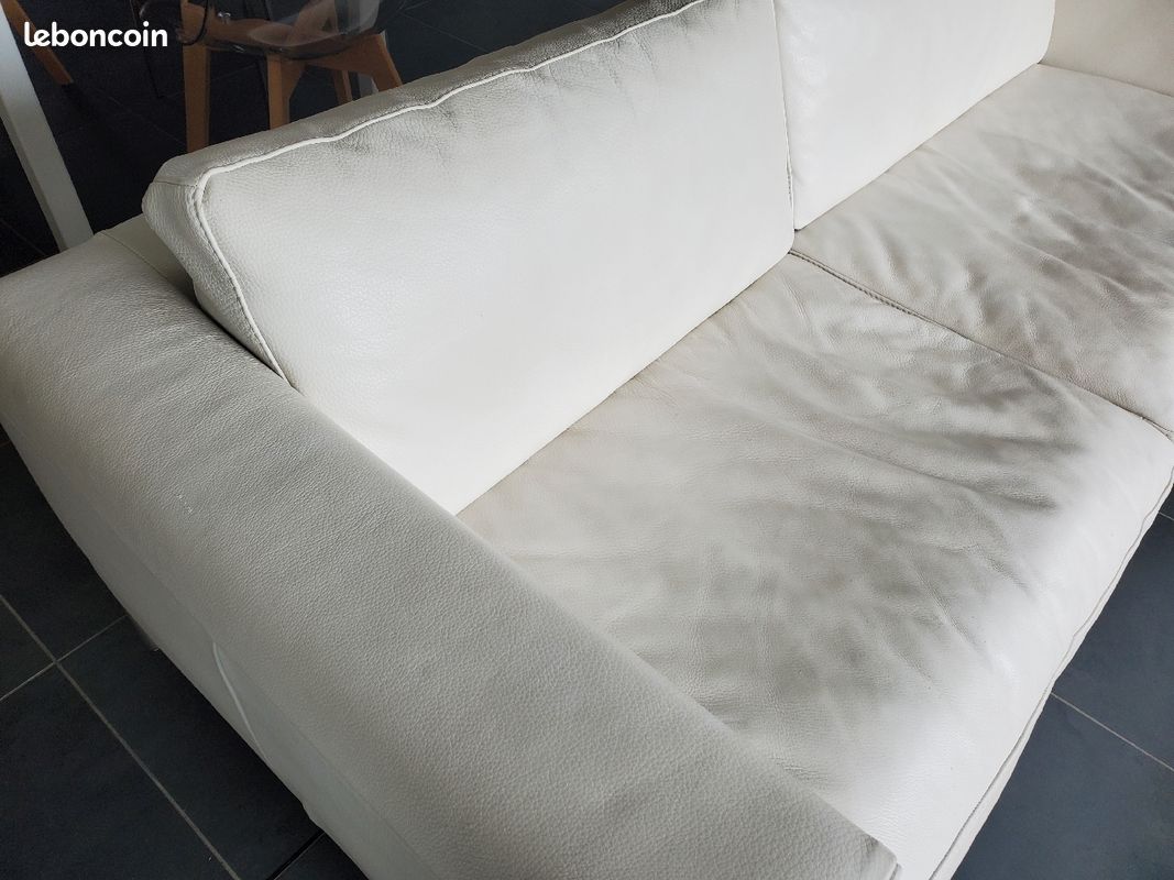 Canapé cuir ikea blanc 3 places (image 6)