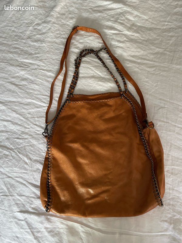 Sac cuir camel (image 1)