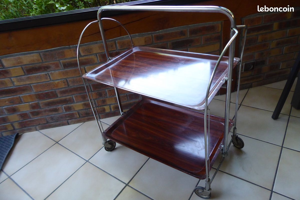 Desserte roulante pliante vintage (image 7)