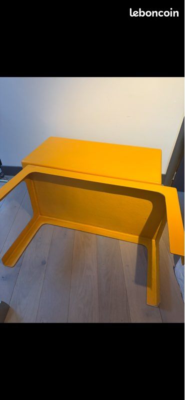 Table basse Prisunic en fibre de verre orange années 70 design (image 6)