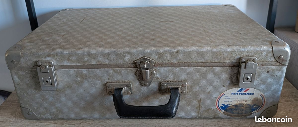 Valise fibre armée kaki | Coucou Retro
