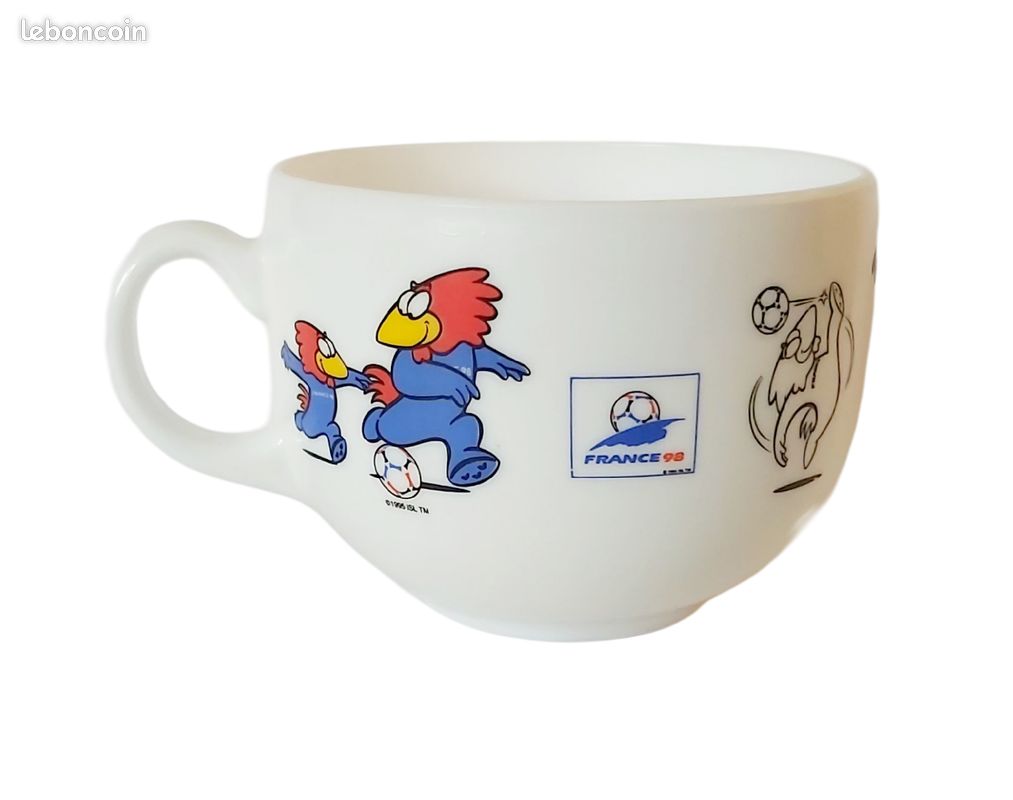 Tasse Coupe Du Monde France 98 – Footix – Arcopal – Publicitaire – État Neuf