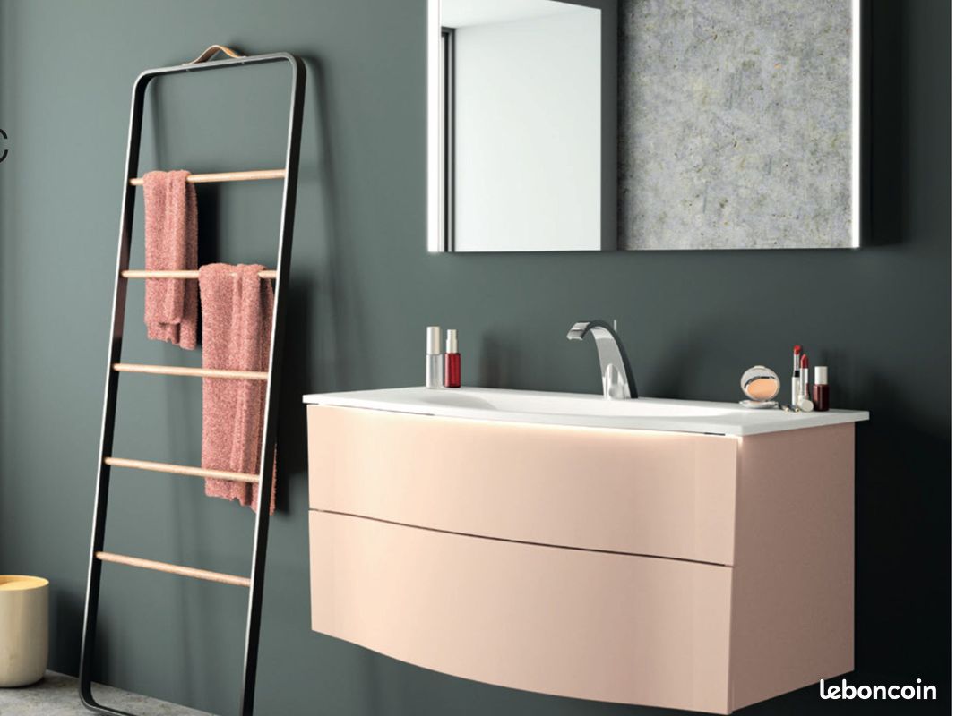 Vasque + Meuble + Colonne DECOTEC pour salle de bain (image 2)