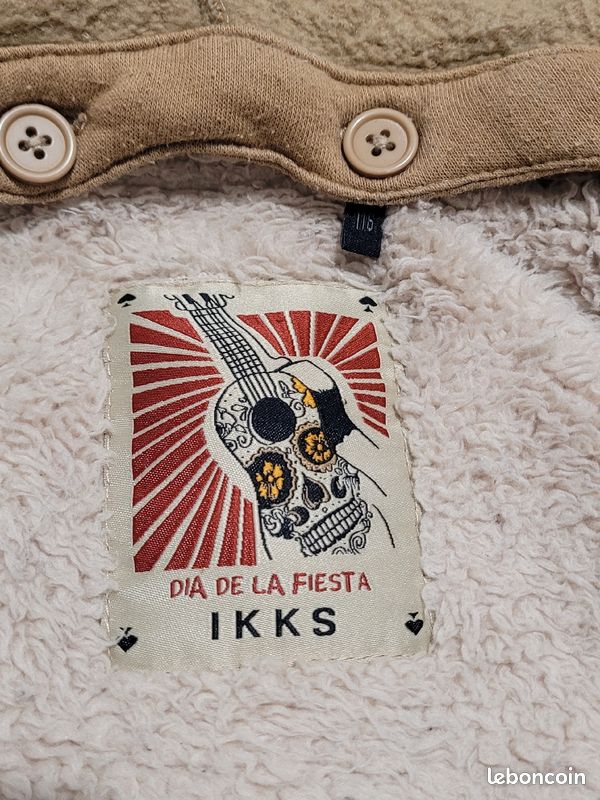 Sherpa Ikks Veste Garcon Ikks Enfant 116cm Veste Camel à Capuche