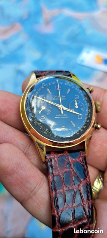 Montre Chronographe Tempographe - Mécanique Manuelle - Boîtier Plaqué Or - Occasion