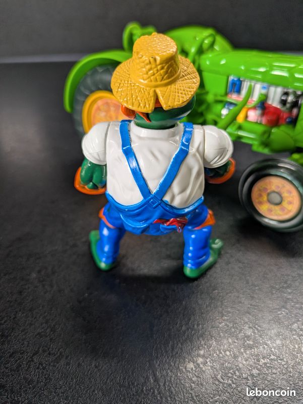 TMNT VINTAGE - Farmer Mike and his Turtle Tractor - Playmates 1993 Tortues Ninja EUR 249,90 - FR