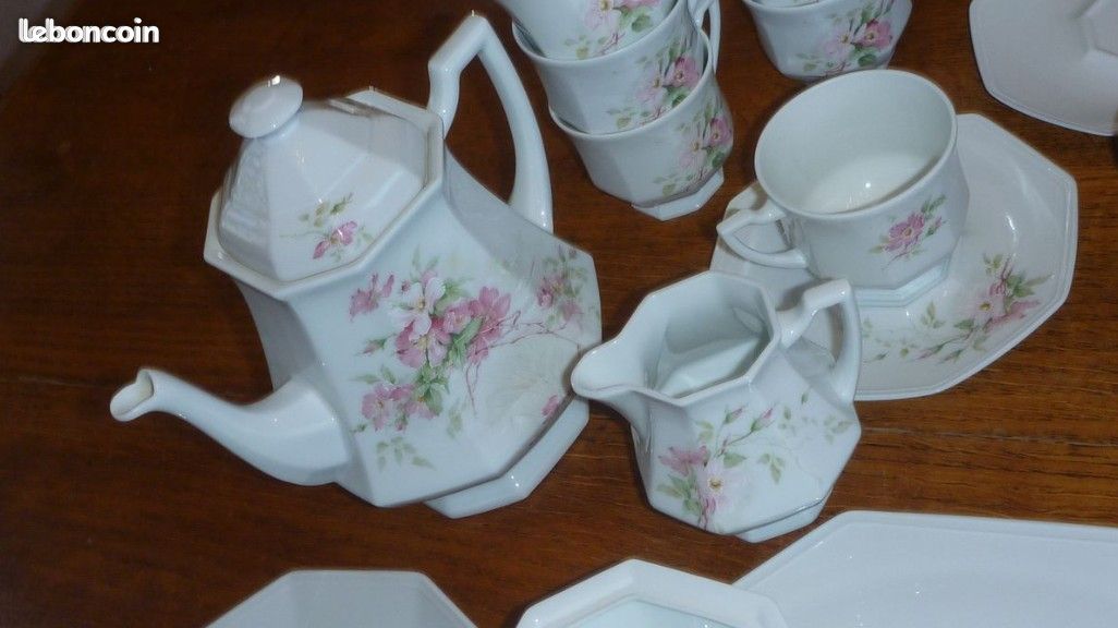 Superbe service à café ou à thé en porcelaine de Limoges (image 7)