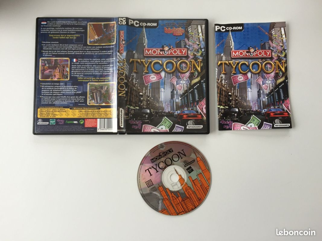 Jeu Vidéo PC : Monopoly Tycoon - Version Française - Sortie 2001 - Bon état