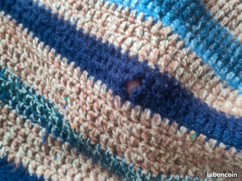 Vintage tricoté à la main carré - multi couleur (image 4)