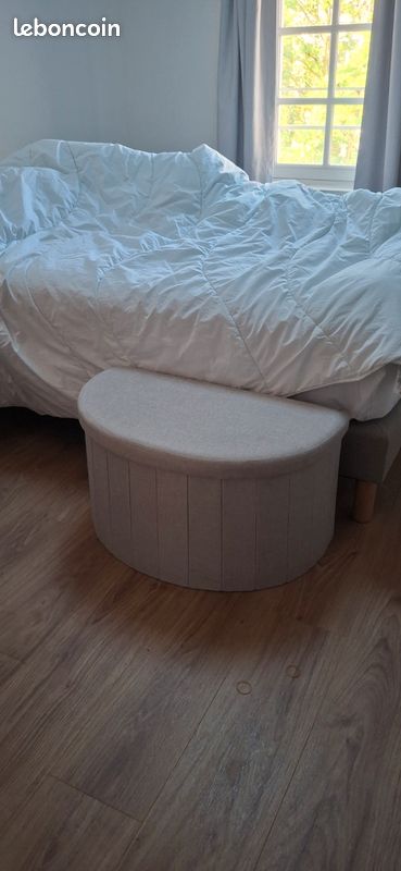 Pouf coffre demi-lune gris (image 4)