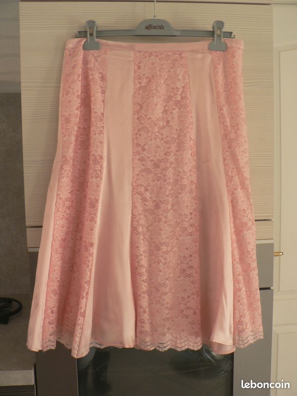 Jupe neuve habillee mariage marque antonelle taille 44 rose poudree (image 1)