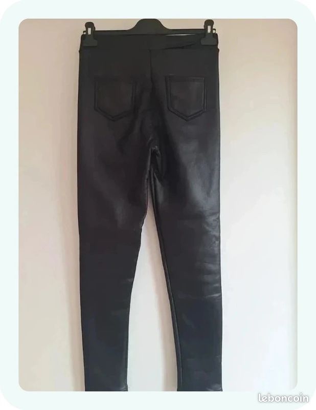 [R0029] Legging / Pantalon Simili Cuir Noir M2K Paris - Taille S/M (image 5)