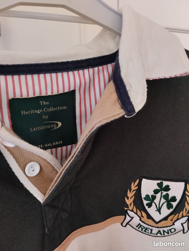 Maillot De Rugby Lansdowne Homme – Taille 2XL (XXL) – Vert Irlandais – Souvenir Irlande