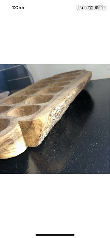 A2 / jeu africain art africain awale artisanale / en bois brut 4,5kg (image 3)