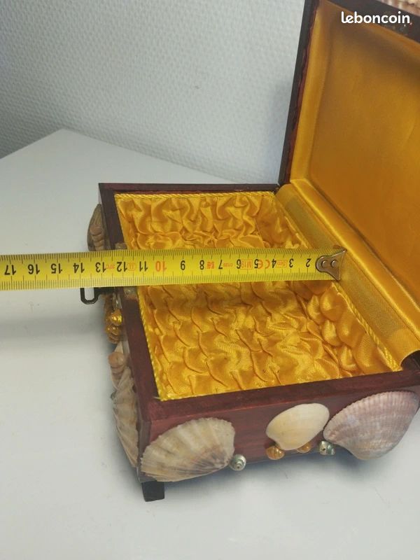 Coffre Au Trésor Pirate Ajuny – Boîte à Bijoux En Bois De Manguier Fait Main, Vintage, 22,4 X 15,24 Cm