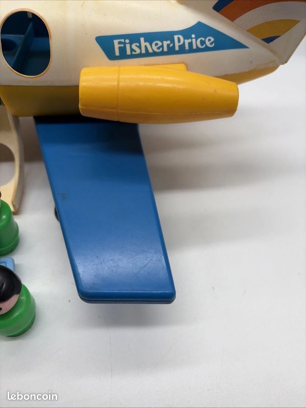 Avion Fisher-Price Vintage Boîte Personnages Little People Aile Réparable (image 6)