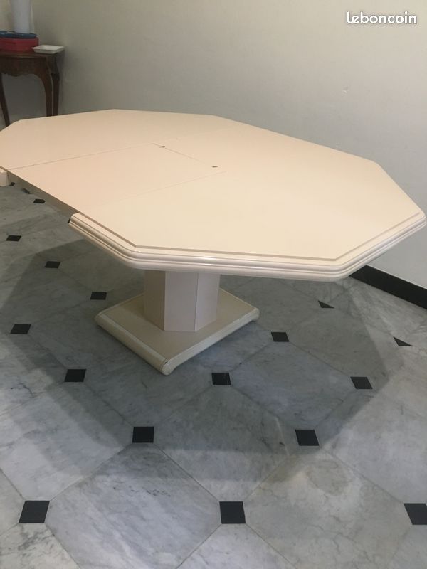 Table de salle à manger octogonale en vraie lacké (image 3)
