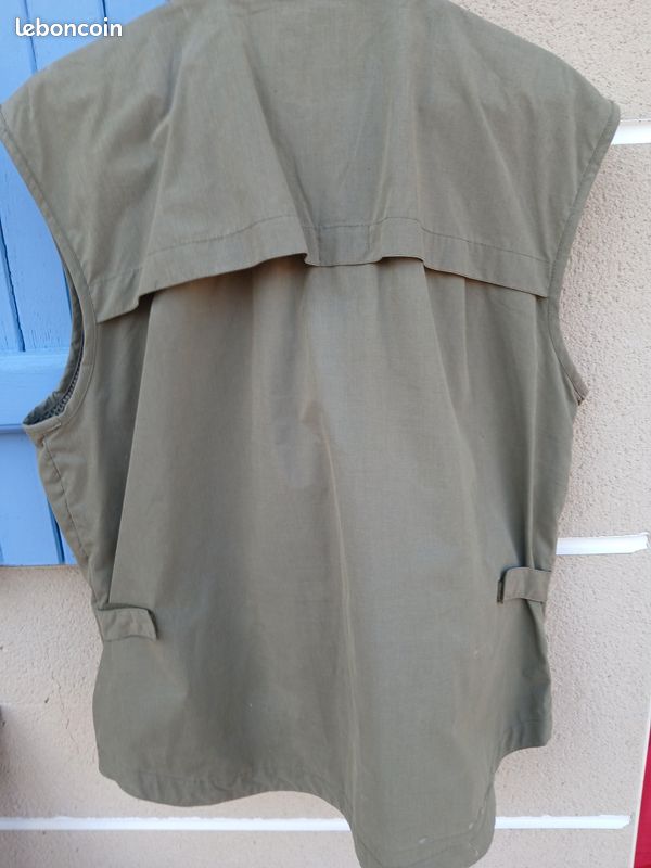 Gilet De Pêche Vintage Ausable Homme 2XL - Kaki, Multi Poches Zippées - Occasion