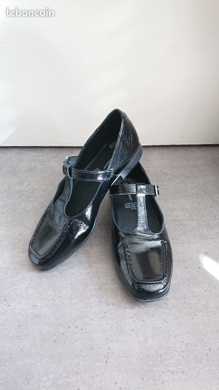 Chaussures Gianni Bini Mary Janes En Cuir Verni Argenté - Femme US 8 - Comme Neuves