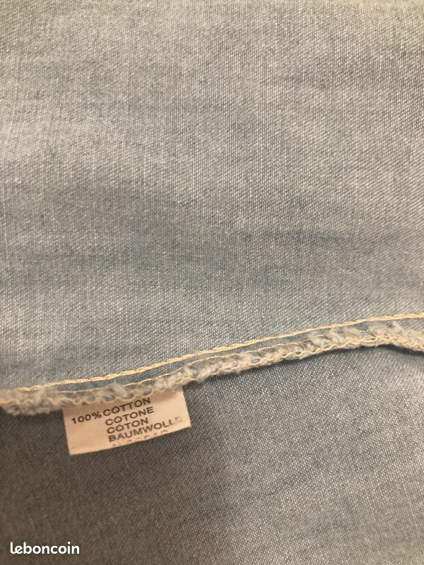 Veste coton style Jean, bleue ciel pour femme Manches longues (image 7)
