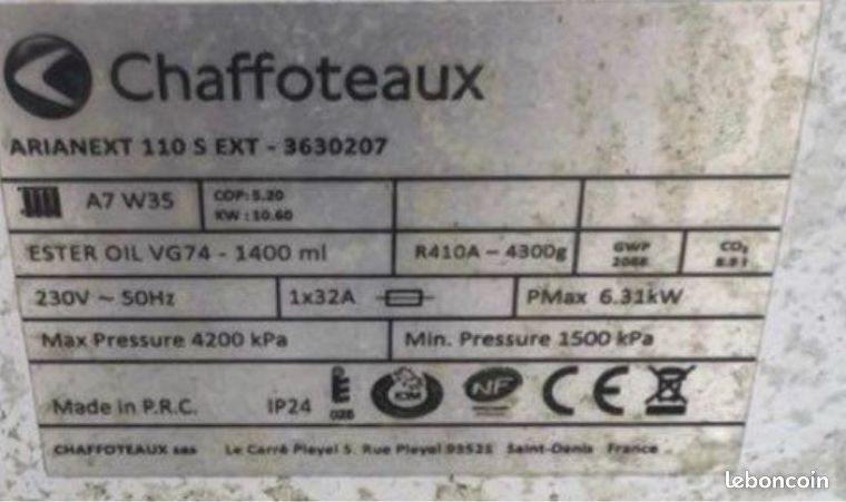 CHAFFOTEAUX - Pompe à Chaleur Monobloc Air/Eau 9kW Arianext 90 3630194