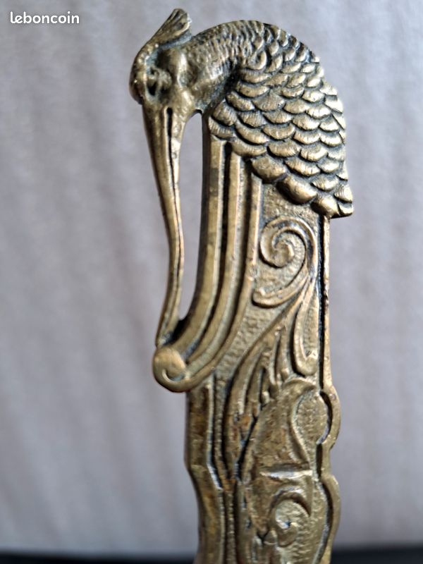 Grand Coupe-papier Ancien En Bronze Ciselé - Objet De Collection Français Du XIXème
