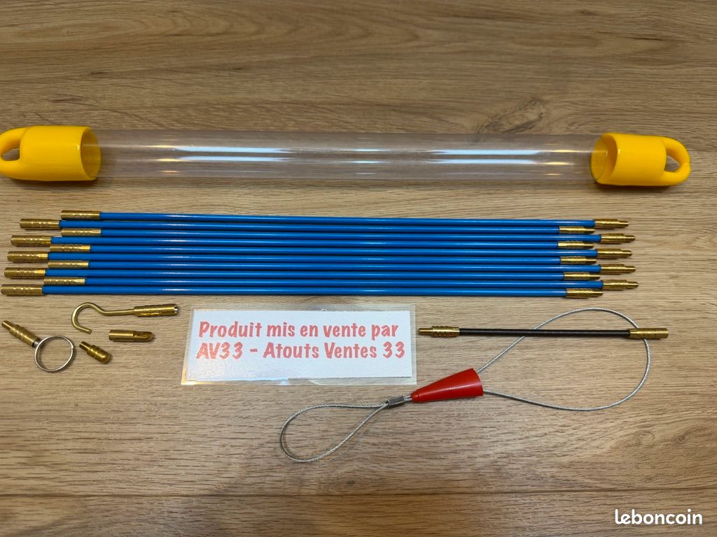 Aiguilles tire-fil 33 cm passage câbles électricité cloison (image 1)